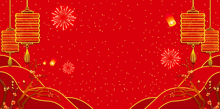 简约梅枝灯笼底纹背景图