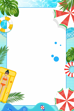 夏季沙滩泳海边旅游休闲海报