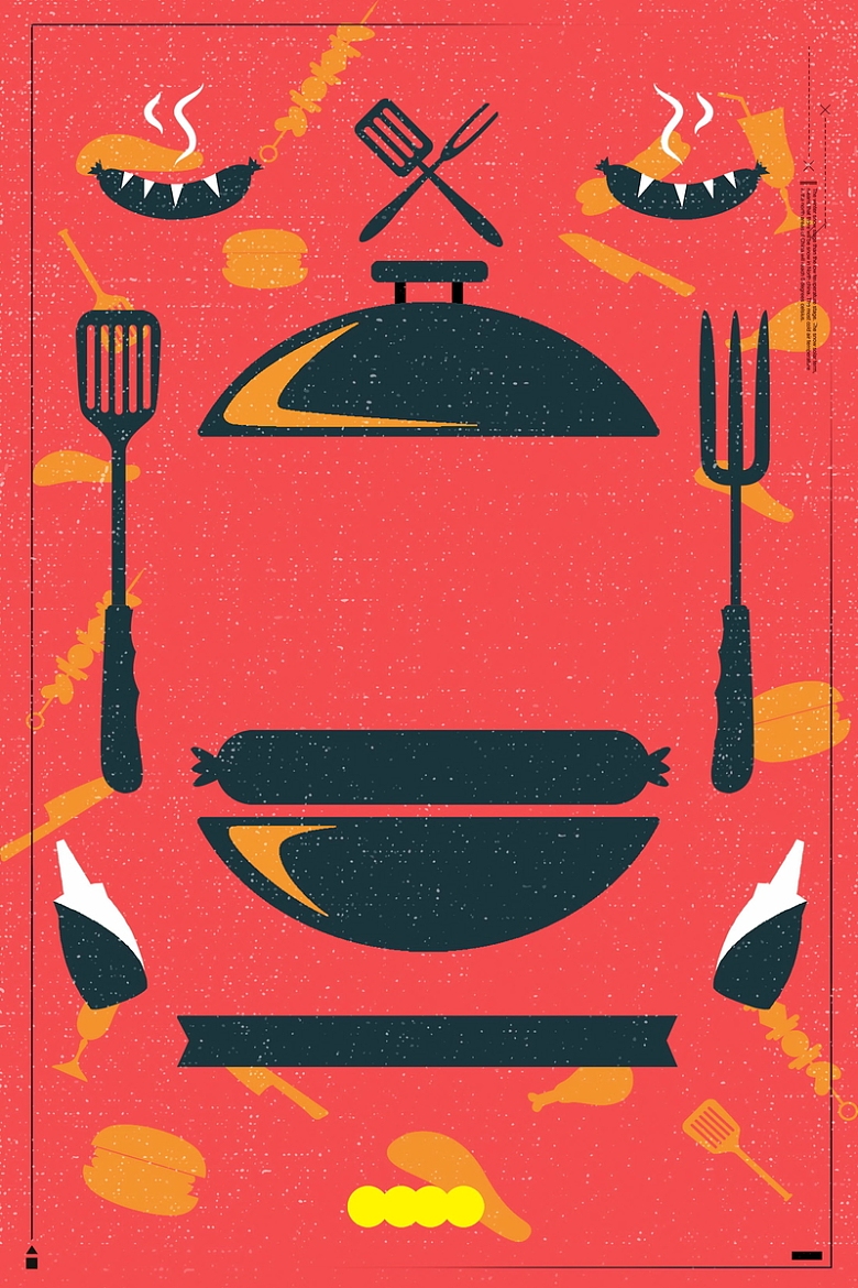 美食烧烤撸串大排档背景