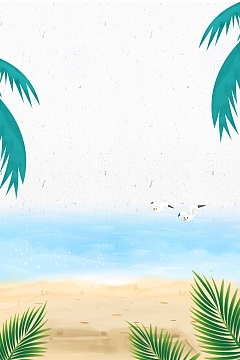 夏季沙滩泳海边旅游休闲海报