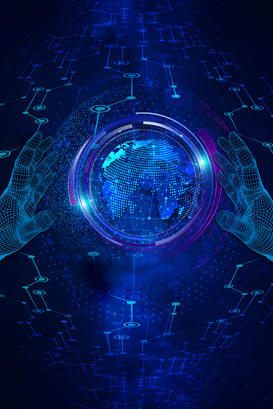 手触球体科技感背景图
