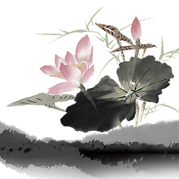水墨画花朵免扣