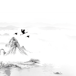 水墨画古风背景免扣PNG