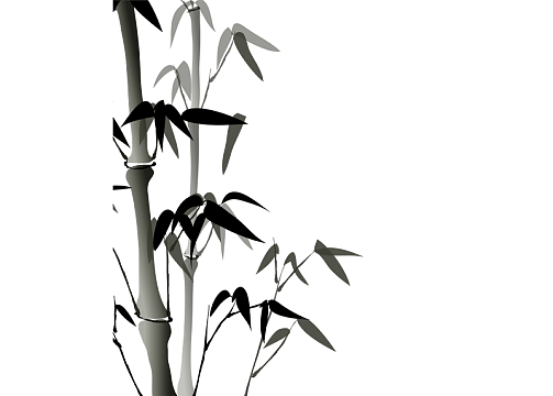 手绘古风竹子元素背景免扣PNG