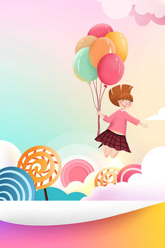 六一儿童节卡通背景图