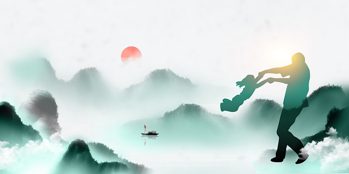 水墨父亲节创意背景