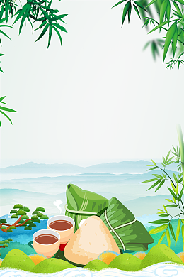 粽享端午卡通手绘背景素材图片-粽享端午背景图片下载-觅元素