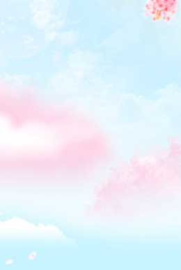 清新粉嫩樱花天空背景