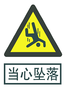 当心坠落标志 标识