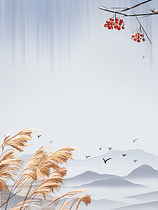 手绘芦苇底纹背景图