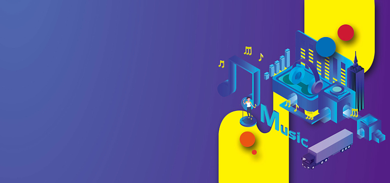 节bannerjpg音响 音乐音符蓝色背景psdjpg钢琴培训简约灰色bannerpsd
