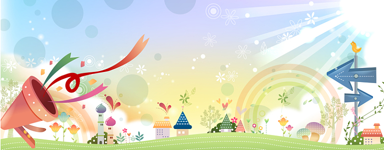 卡通元素可爱横幅背景童画矢量57