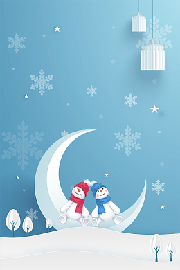 简约冬季雪花底纹背景图