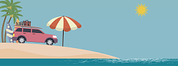 夏季蓝色扁平化旅游banner