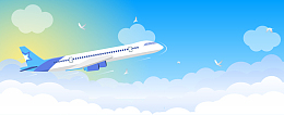 出游季扁平化天空旅游背景
