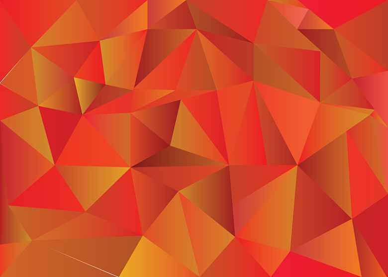 橙红色的多边形晶体高清背景图