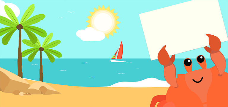 夏天来了海边沙滩旅行banner