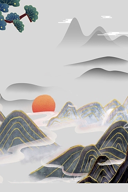 国潮背景分层图片