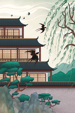 国潮建筑素材