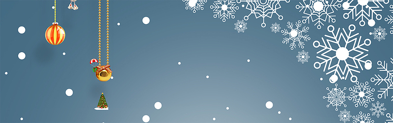 圣诞节银灰扁平电商雪花banner