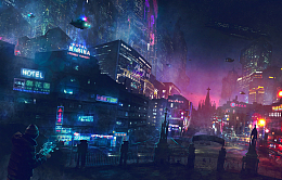 赛博朋克广角图