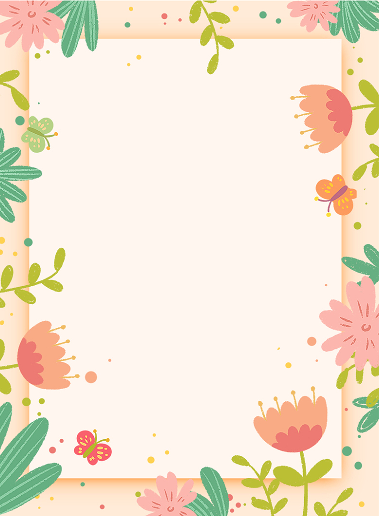母亲节小清新手绘鲜花粉色边框背景