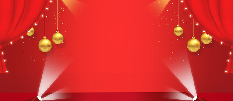 双12狂欢节灯光红色banner