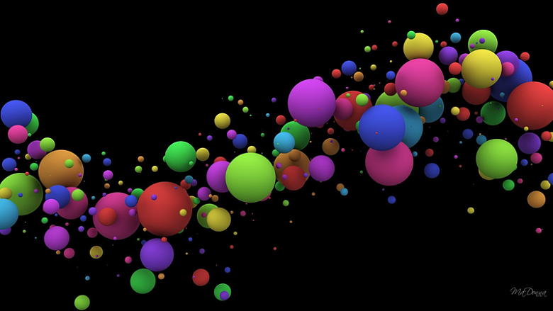 分子球，小圆圈，球体，彩色，测试
