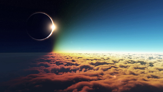 白天,黑夜,对比,日月