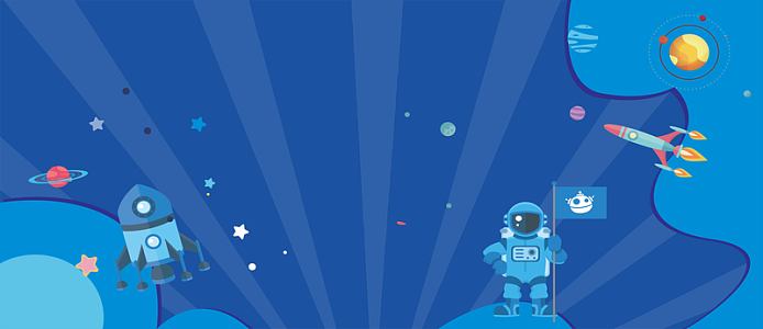 卡通蓝色宇宙背景