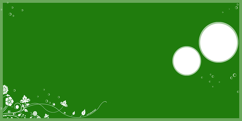 清新绿色圆形花纹海报背景模板 儿童台历