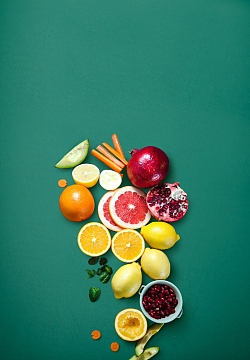 水果海报背景绿色