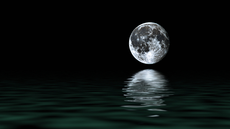 晚上的清晰月亮