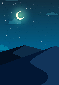 卡通夜景可爱bannerpsdjpg浪漫月亮背景素材psdjpg扁平城市夜晚夜景