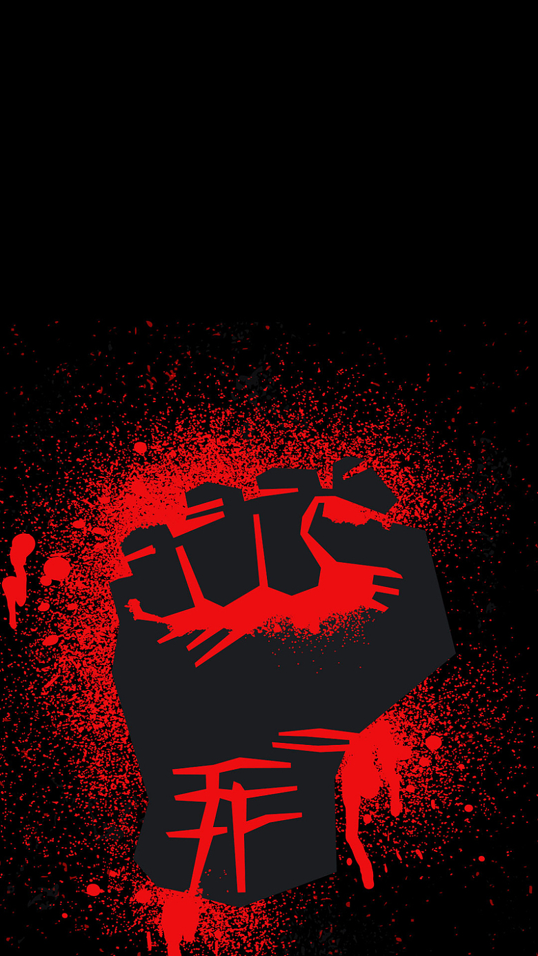 红黑醒目拳头世界人权日手机