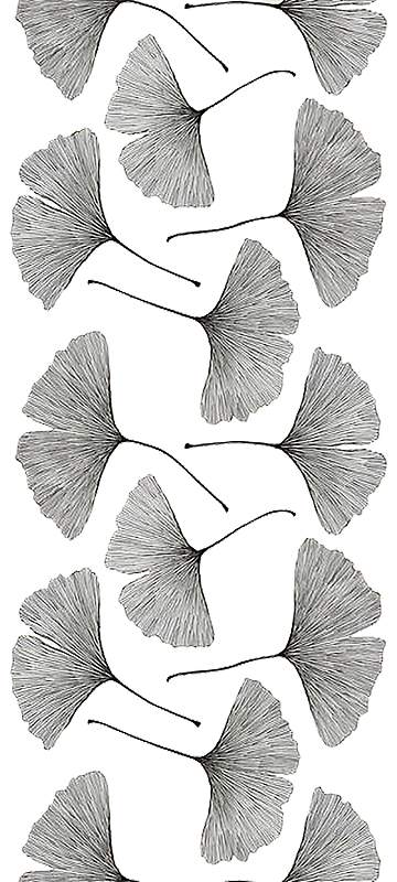 大气黑白线稿风格银杏叶