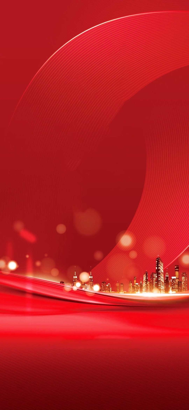 红色背景  城市
