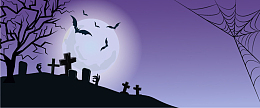 万圣节坟墓蝙蝠背景主题
