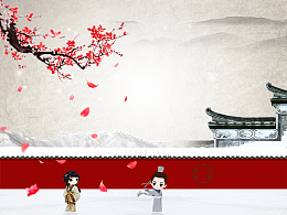 古风雪地红梅