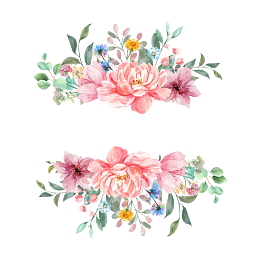 手绘画,草装饰,手绘花朵