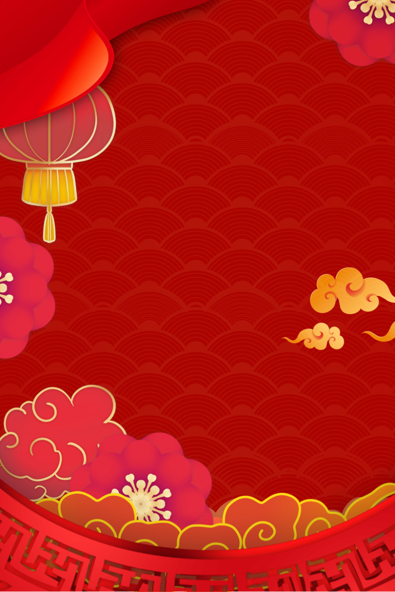 红色虎年中国风新年春节背景