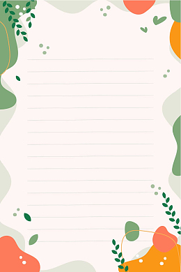 文艺小清新植物信件边框装饰海报背景