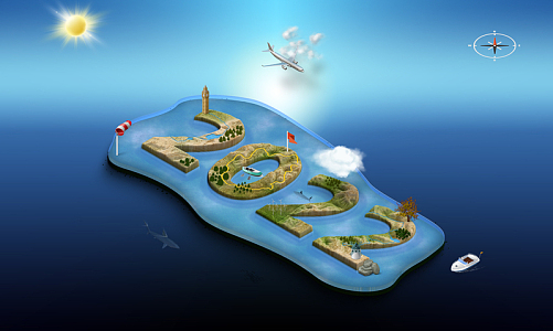 蓝色海洋2.5d数字岛屿