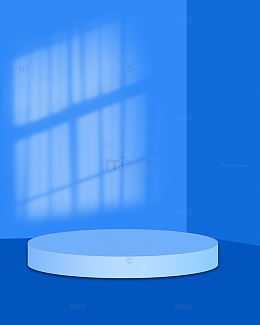 蓝色电商产品展示通用窗户投影场景图
