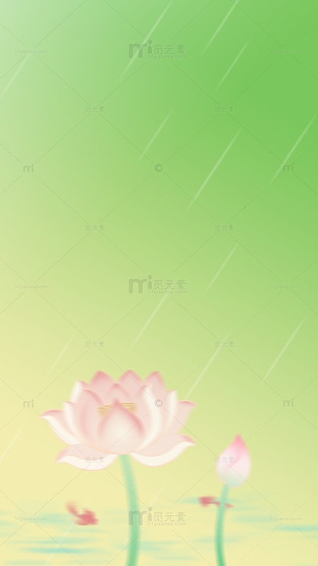 小清新夏天荷花背景