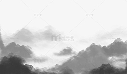 黑白水墨国风山水江南纹理手绘图