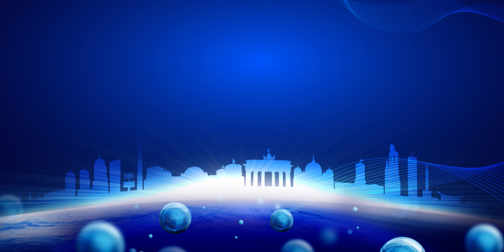 2018年会蓝色科技大气企业邀请函广告