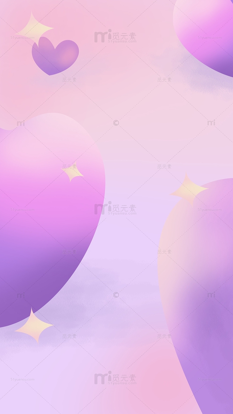 紫色渐变七夕情人节背景素材