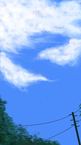 夏日蓝色晴空文艺清新背景