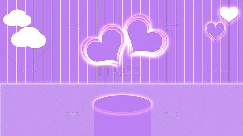 紫色七夕情人节电商发光首页轮播背景